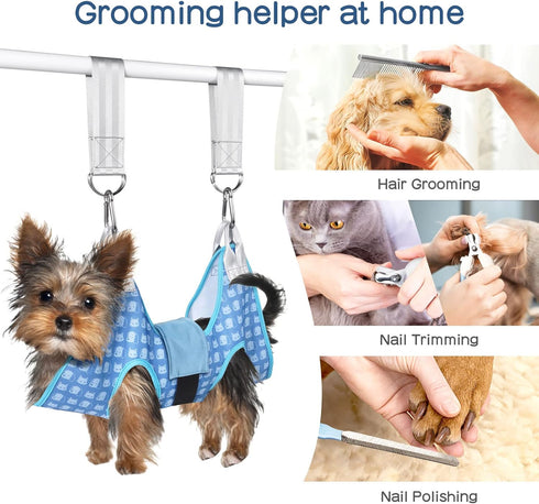 Dog Grooming Hammock Harness for Cats & Dogs, Sling for Nail Clipping/Trimming