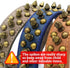 Spiked Anti-Bite Dog Collar, Bronze Round Studded, Blue, XS