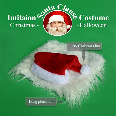 Funny Pet Reindeer Moose Costumes for Dog, Cute Furry Pet Wig for Halloween Christmas, Pet Clothing Accessories (Santa