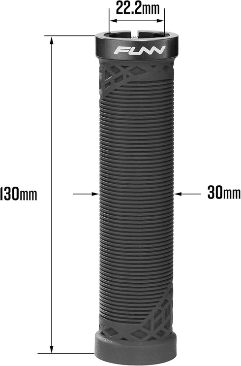 Funn Hilt Mountain Bike Handlebar Grips, Lightweight Ergonomic Grips with Single Lock On Clamp, 22 mm