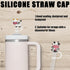 LUBNYSO 4Pcs 10mm (0.4in) Dairy cow Silicone Straw Cover Cap for Stanley Cup, Reusable