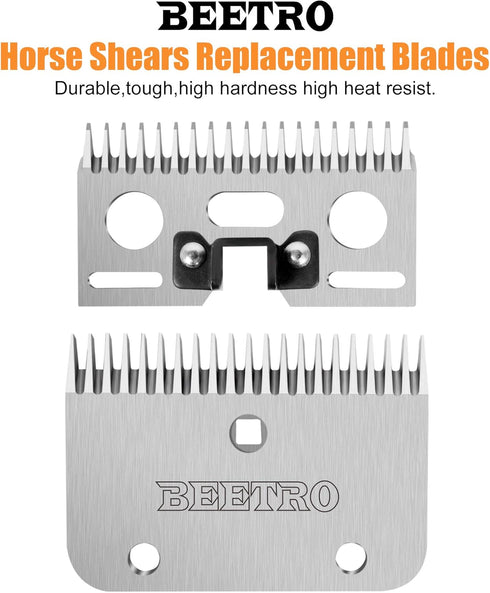 19 21 BEETRO and Teeth Horse Shears Replacement Blades, Professional Stainless Steel Clipper Blades for Horse Equine