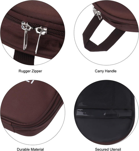 Set,Travel Camping Travel Cooking Utensils Bag,Camping Cooking Utensils Cookware Pouch Bag with Handle for BBQ Camp