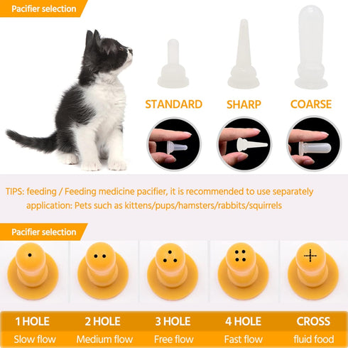 Puppy Kitten Nursing Bottle for Newborn Baby Dog Cat Rabbit Feeding with Nipples Feeder Kit