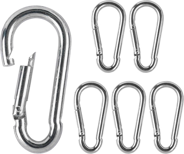 shiguan 3.1 Inch M8 Stainless Steel Spring Snap Hook, Holds to 396lb/180kg (Max)