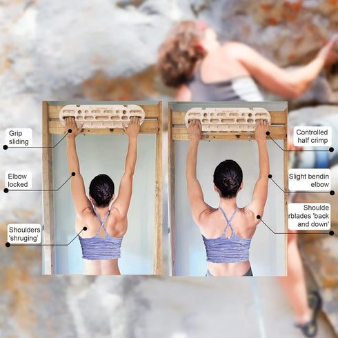 WodGod Climbing Hangboard Rock Climbing Training, Rock Climbing Fingerboard, Wooden Climbing Board Trainer