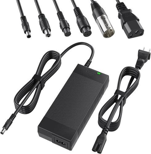 Qoovi UL Certified 42V 2A Electric Scooter Charger with 7-in-1 Plugs for Electric