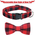 Malier Christmas Plaid Dog Collar with Bow Tie, Light Release Buckle for Small Medium Large Dogs and Cats