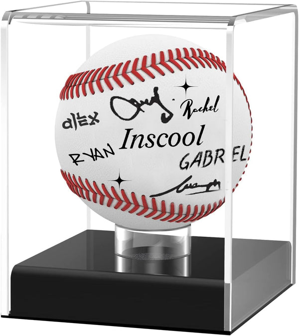 Inscool Acrylic Baseball Display Case, UV Protected Clear Display Cube, Memorabilia Baseball Case