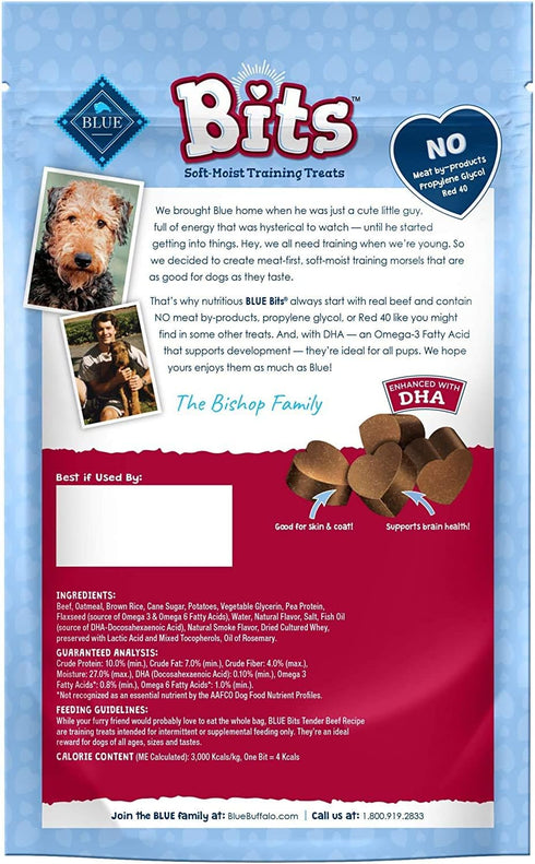 Blue 2 Pack 4 of Tender Beef Recipe Bits Dog Treats, Ounces Each
