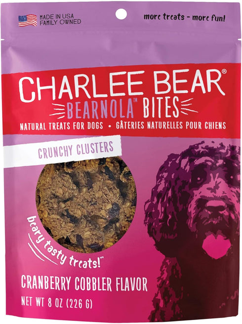 Charlee Bear Bearnola Bites Dog Treats, Cranberry Cobbler Flavor, 8 oz