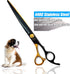Black & Gold Professional Straight Dog Grooming Scissors, 7.5'' Japanese 440C Stainless Steel with Decorative Screw