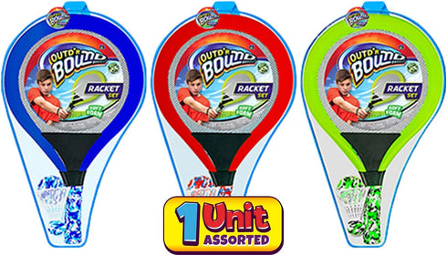 Set 2 Set 5135 Badminton with Rackets, Beach Ball and Birdie - Assorted Colors - Light Paddle Ball Tennis Racket