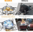 WADEO 6800W Windproof Camping Gas Stove with Piezo Ignition, 1LB Propane Tank Adapter for Outdoor Cooking and Hiking