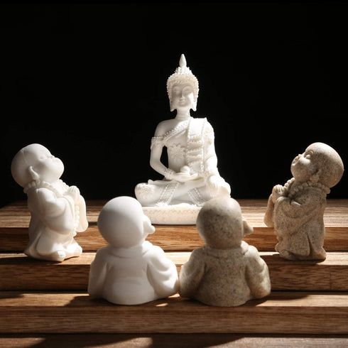 Carefree Minimalist Sandstone Buddha Fish Tank Decor, Bring Home a Ray of Sunshine