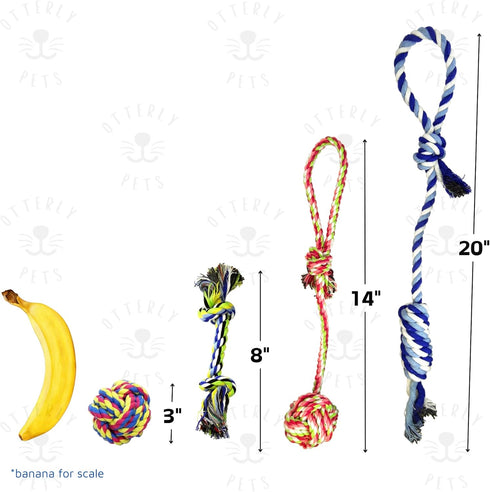 Puppy Dog Pet Rope Toys Set of 4 for Small to Medium Dogs