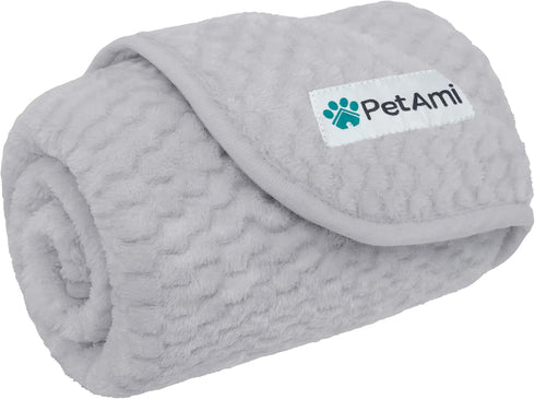 PetAmi Waterproof Dog Blanket, Leakproof Fleece Cover for Small Medium Dogs, 29x40 Light Gray