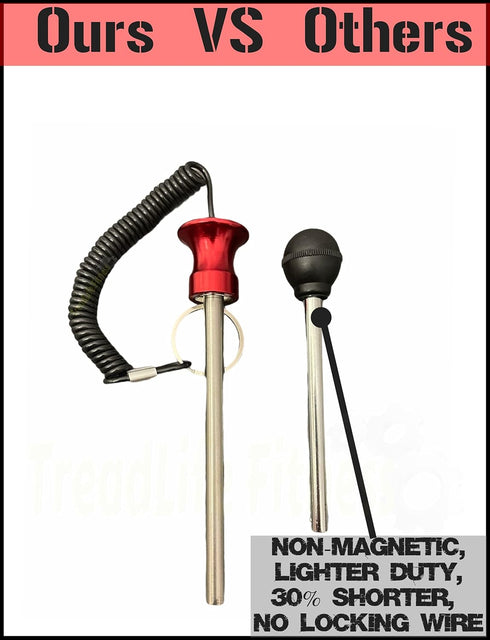 TreadLife Fitness Universal Weight Stack Pin | 3/8" Diameter Extra Long 5 1/2" Pin Insert | Heavy Duty Magnetic Steel