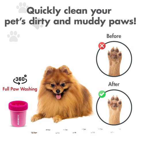 Dexas Dog Paw Cleaner - Small, Pink, Dog Accessories and Pet Supplies