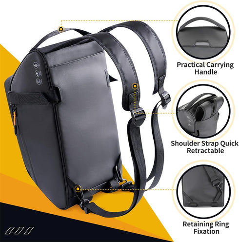 WOTOW Bike Rack Bag Waterproof - 10L Large Capacity Bicycle Saddle Panniers with Shoulder Strap & Hook