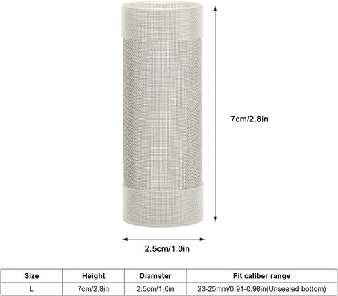 Tnfeeon Stainless Steel Mesh Inflow Filter Guard for Aquarium, Intake Cover for Fish and Shrimp, Mesh Net Strainer (L)