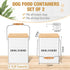 2 10-14 Lbs (50 Counter(White) Tioncy Pcs Metal Dog Food Storage Containers Total Cup) Capacity, Airtight Pet Food