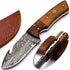 Rare Custom Damascus Fuller Gut Hook Knife, Skinning Knife, Hunting Knife, Outdoor Knife, Camping Knife, Color Wood