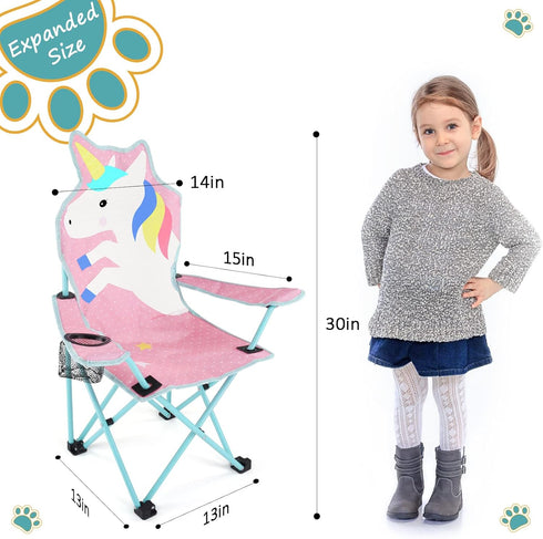 KABOER Kids Portable Folding Camping Chair with Cup Holder - Perfect for Outdoor Adventures