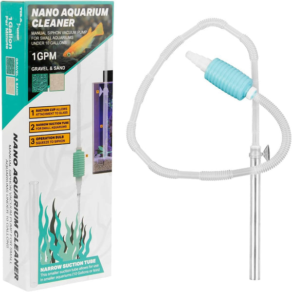 TERA PUMP TRFTCLN-S Nano Aquarium Cleaner, BPA-Free Fish Tank Gravel & Sand Cleaner