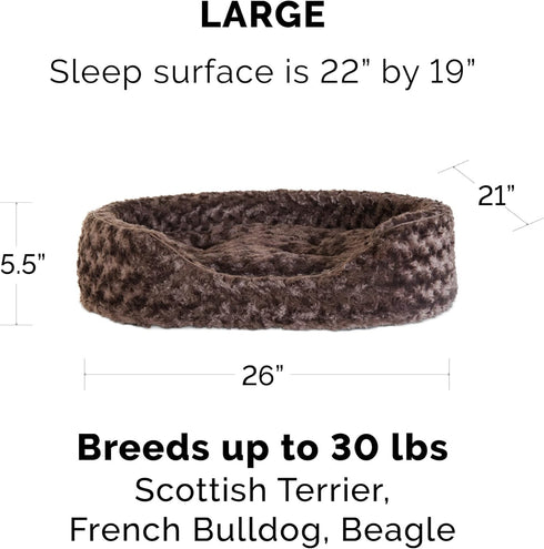 Furhaven Dog Bed for Large/Medium Dogs, Removable Washable Cover & Pillow Cushion Insert, Ultra Plush, Chocolate