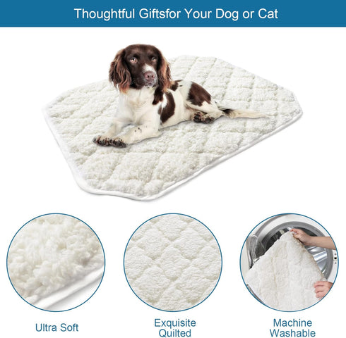 Elevated Dog Bed Pad Waterproof 2 Pack, Soft Plush Dog Pet Pad for Cot Bed, Machine Washable with Corner Straps