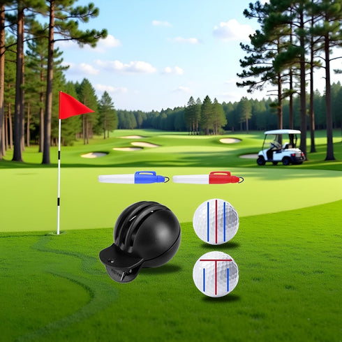 Yxinjy 1 2 Fade-Resistant Golf Ball Liner, Alignment Tool with Golf Ball Stamp Markers, Advanced Design Ball Marking