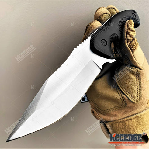 KCCEDGE BEST CUTLERY SOURCE Tactical Hunting Knife, 9" Full Tang Fixed Blade Camping Accessories Gear