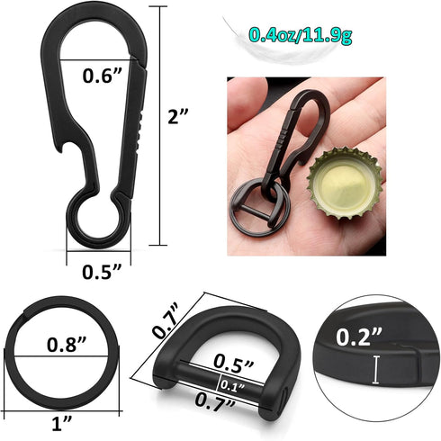 Titanium Carabiner Keychain Clip, Minimalist Key Clip EDC Quick Release Hooks for Everyday Use