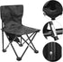 balacoo Portable Foldable Fishing Chair with Oxford Cloth and Carry Bag, Small Gray Striped Camping Chair for Outdoor