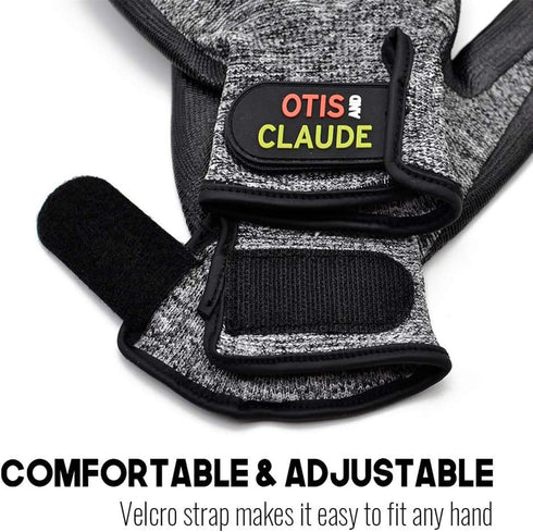 Otis and Claude Pet Grooming Gloves - Adjustable Strap, Gentle Hair Remover, Bathing, Massage Brush for Cats and Dogs