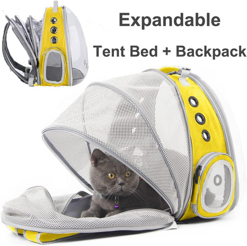 Backpack 12 lbs, Backpack Expandable Cat Carrier, Fit up to Space Capsule Astronaut Bubble Window Pet for Kitten