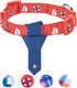 Blueberry Pet 4 Patterns Cardinal Red Nautical Sailboat Designer Adjustable Tie Dog Collar, Small, Neck 12"-16"