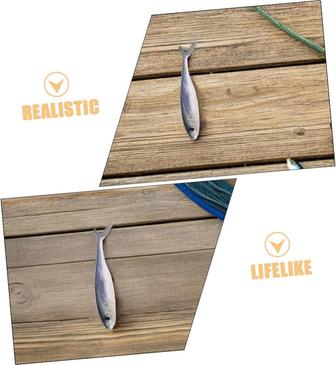 3D OUNONA Soft Bionic Fishing Lures Pair Lifelike Sinking Soft Plastic Baits for Sea Fishing Tuna Attractive Fake Bait
