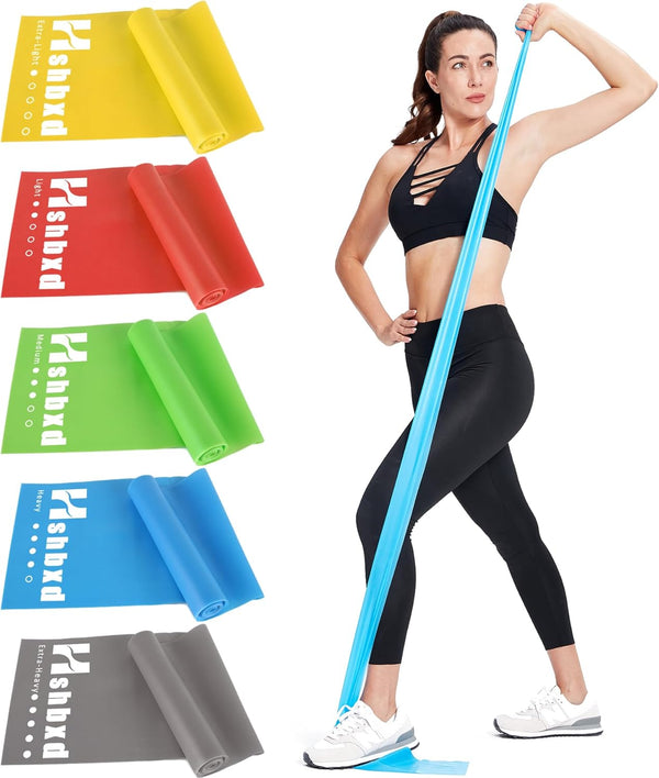 Resistance Bands for Working Out, Elastic Exercise Bands Set for Stretching, Suitable for Rehab, Yoga, Pilates