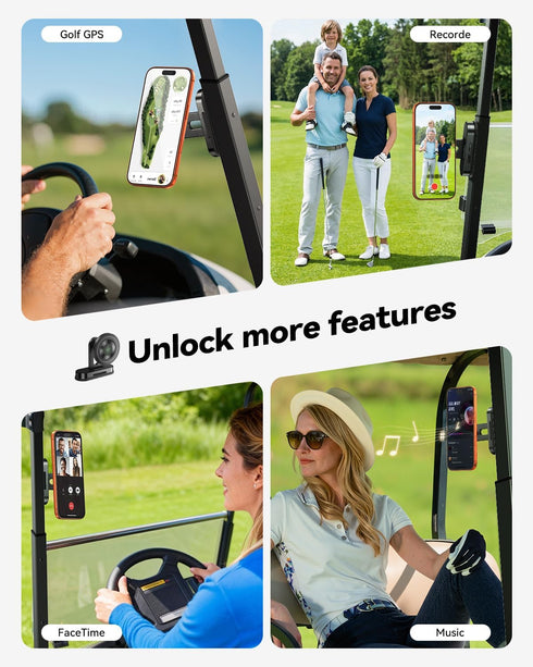 Rocoren 17-12, Magnetic Golf Cart Phone Holder, Phone Mount Compatible with MagSafe iPhone Golf Cart Accessories