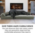 Furhaven Cooling Gel Dog Bed for Medium/Small Dogs, Removable Bolsters & Washable Cover, Two-Tone Plush Faux Fur, Dark
