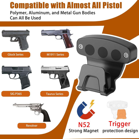 30lb Magnetic Gun Mount for Truck Car, Gun Holster for Pistol, Rating Gun Magnet Mount for Truck Car Vehicle Desk Safe