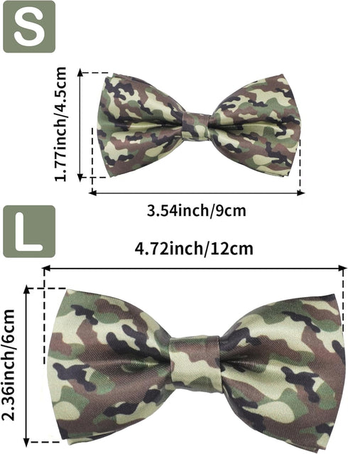 PET SHOW 10 Pack Camo Small Dog Bow Ties, Colorful Camouflage Bowties for Medium Dogs, Classic Bowknots Pet Grooming