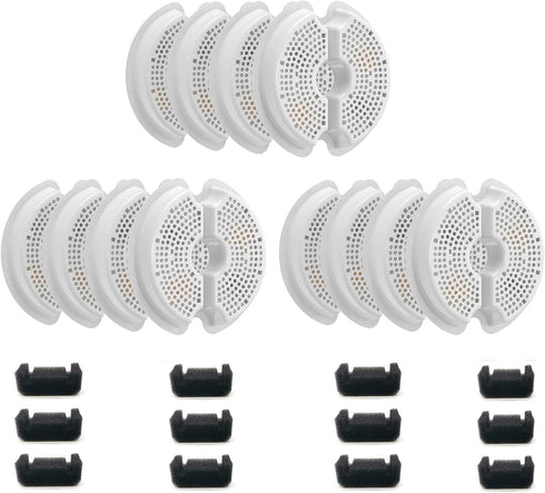 12 Pack Cat Water Fountain Filters with Sponges for 67oz/2l Pet Fountain