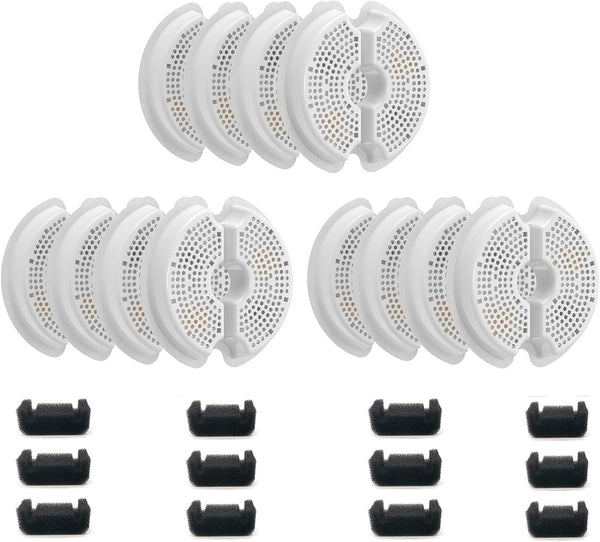 12 Pack Cat Water Fountain Filters with Sponges for 67oz/2l Pet Fountain