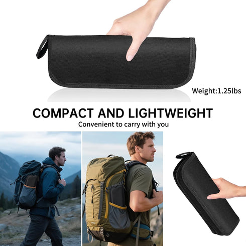 13 Inch Portable Folding Stool Camping Stool for Adults with Side Pocket, Ultralight Small Foldable Pocket Chair