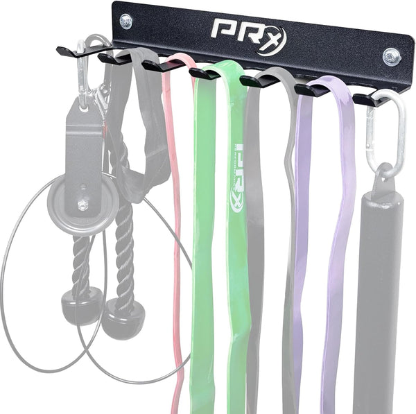 PRx Performance Wall-Mounted Gym Rack Organizer, Heavy-Duty Fitness Equipment Storage for Resistance Bands