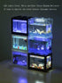 OMEM USB Mini Fish Tank, Desktop Micro-Landscape LED Aquarium Kit, Black