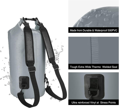 Piscifun Waterproof Floating Backpack 5L/10L/20L/30L/40L with Waterproof Phone Case for Boating & Fishing